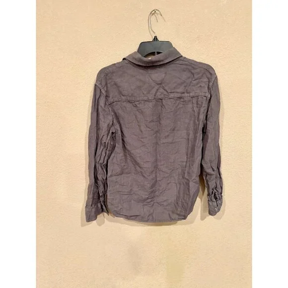 Abercrombie & Fitch Linen Collection Long Sleeve Button Up Shirt Mens XS Grey - Picture 6 of 7
